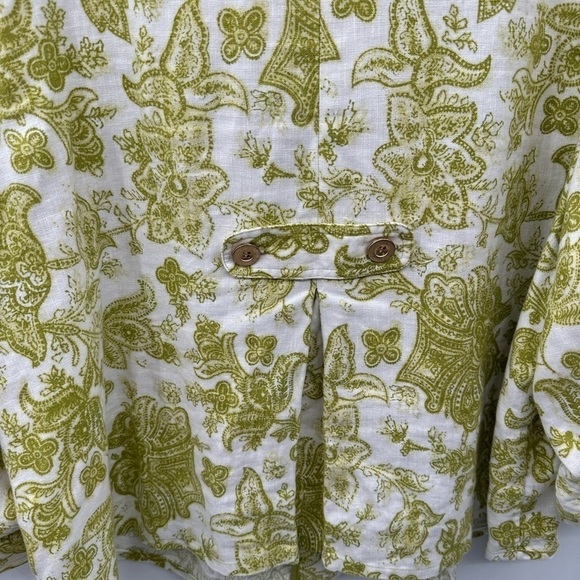 CHARTER CLUB LINEN green floral costal grandma woman lagonlook boho jacket 3X - Picture 8 of 11